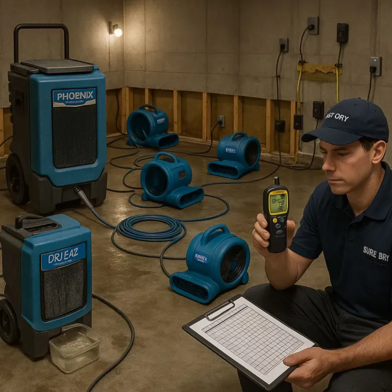 Structural Drying and Dehumidification process in Sparta, NJ